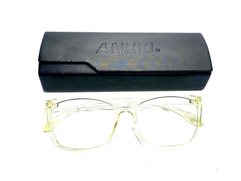 Anrri Clear Yellow Citrine Rectangular Glasses 55 17 140 gallery