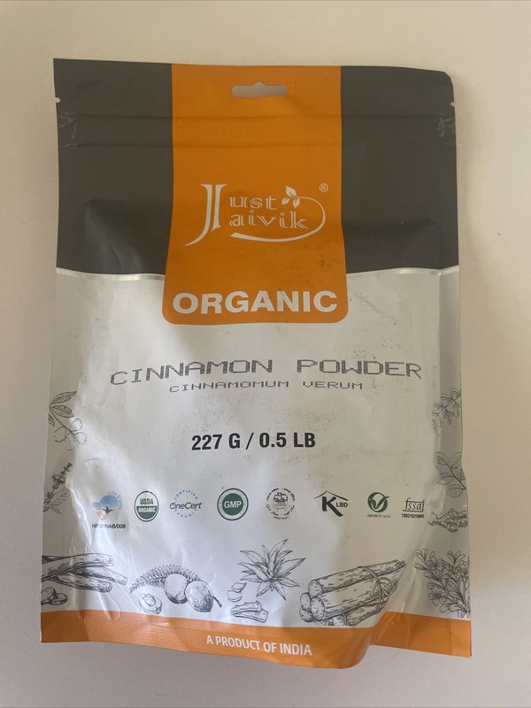 Just Jaivik 100% Organic Cinnamon Powder -227g / 0.5 LB