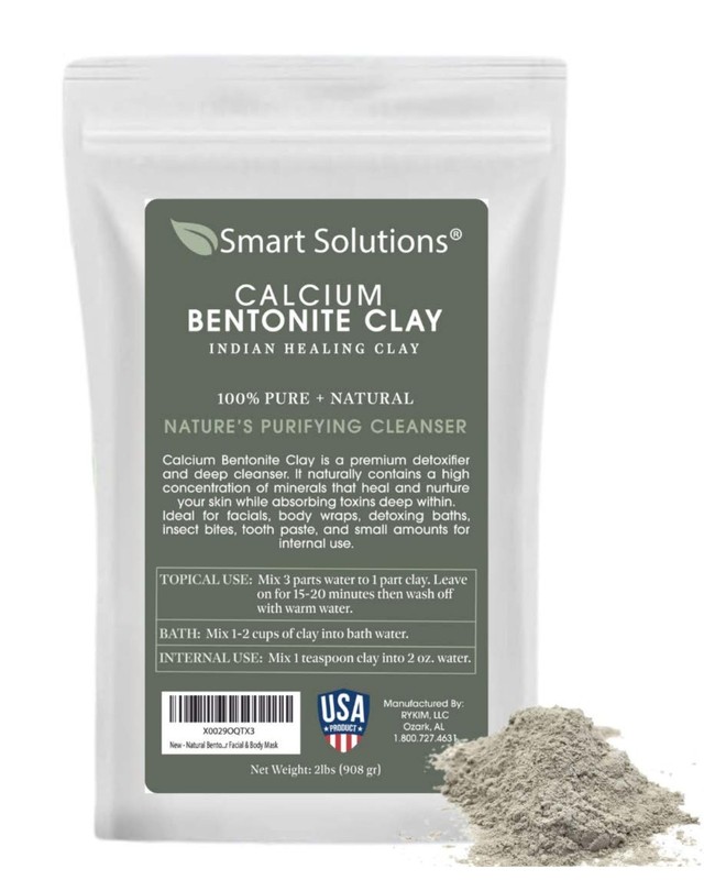 Pure Calcium Bentonite Clay 2 lb – Natural Healing Clay for DIY Facials, Hair Ma