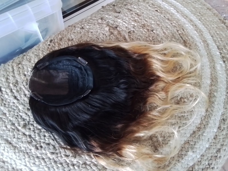 12A 16INCHES 6X6 SILK BASE Topper WIGLET 3TONES OMBRE RUSSIAN HAIR FOR HAIR LOSS