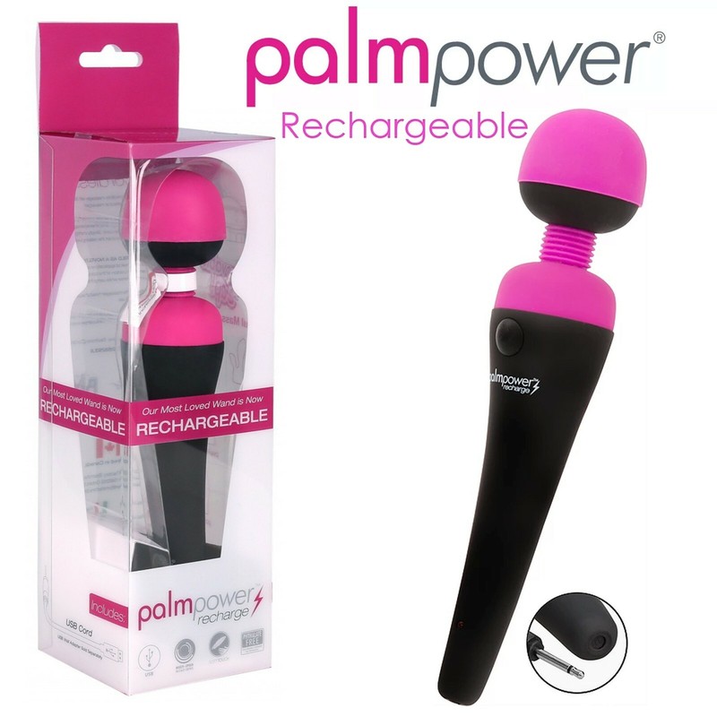 PalmPower Recharge Wand Massager Waterproof USB Rechargeable Body Massager