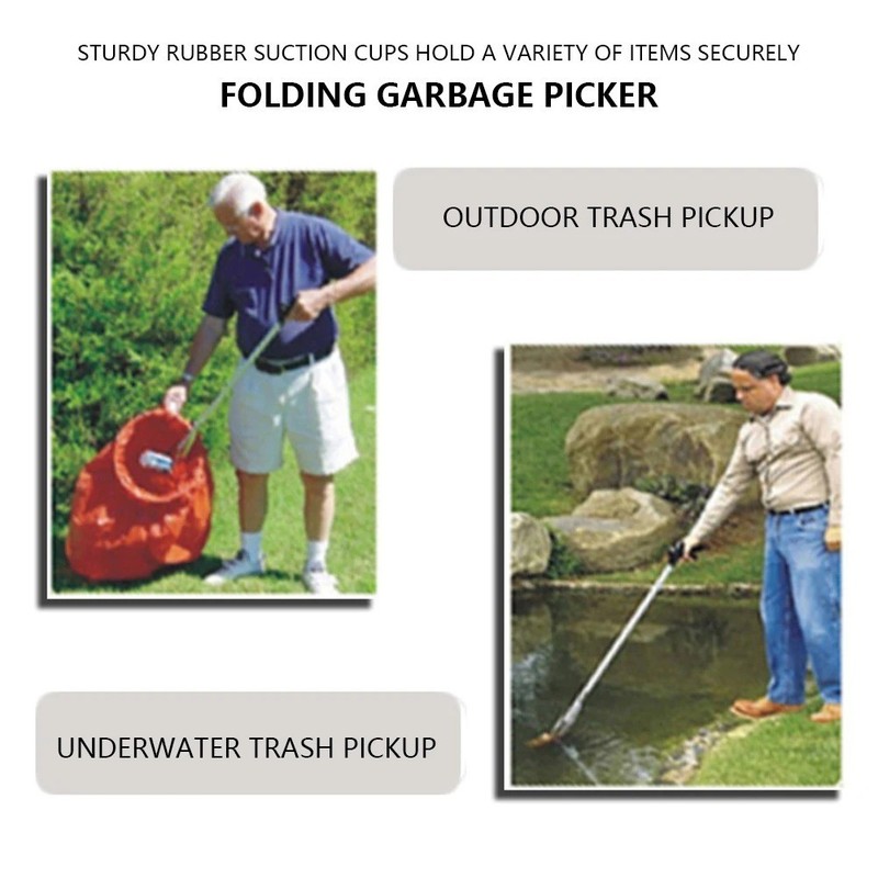 360° Rotating Trash Picker Grabber 80cm Foldable Lightweight Garbage Picker Tool gallery