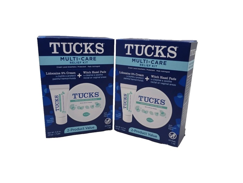 Tucks Multi-Care Hemorrhoid Relief Kit Cooling Pads & Cream Postpartum 2-Pack