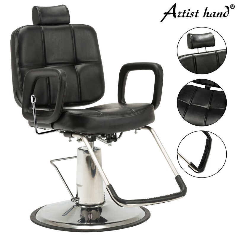 Black All Purpose Hydraulic Barber Chair Reclining Salon Beauty Shampoo Styling