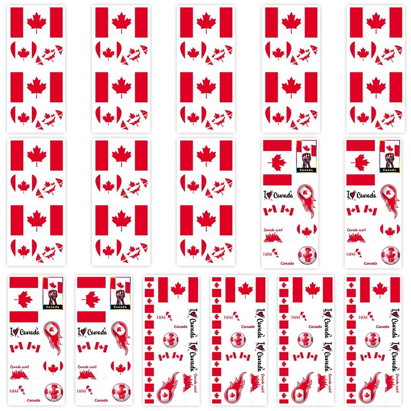 16 Sheets 12×6CM Temporary world cupFlag Tattoos, Face 12×6CM, colorful