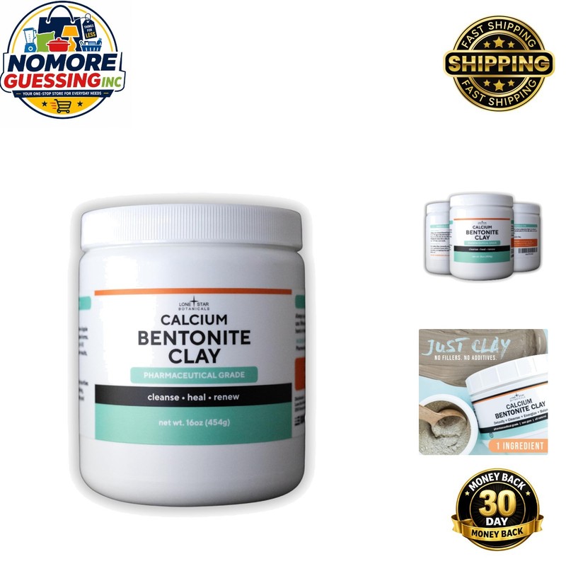 Pharmaceutical Grade Calcium Bentonite Clay – 16oz Deep Cleansing & Purifying