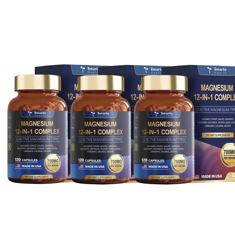 3- boxes Magnesium 12 in 1 Complex 700mg -Glycinate Citrate Malate Taurate Daily