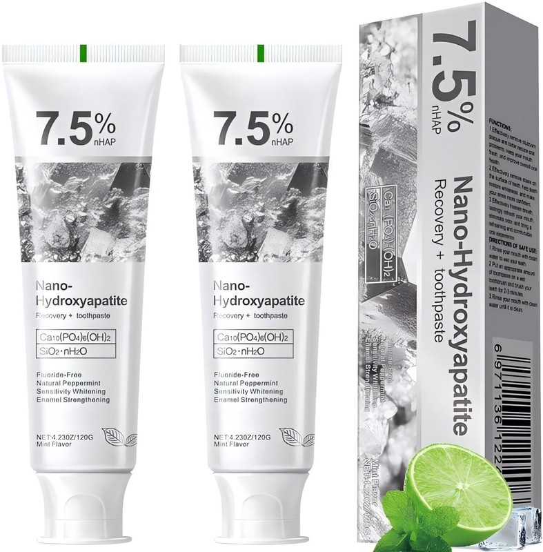 2PCS Pasta De Dientes Hidroxiapatita 7,5% Dental para protección avanzada del es