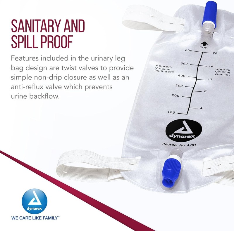 High-Quality Urinary Leg Bags with Soft Vinyl, 12-Pack, for Comfortable Wear gallery