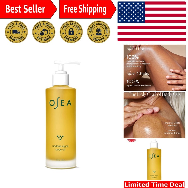 Grapefruit Scented Undaria Algae Body Oil 5 oz – Lightweight, Firming Hydration
