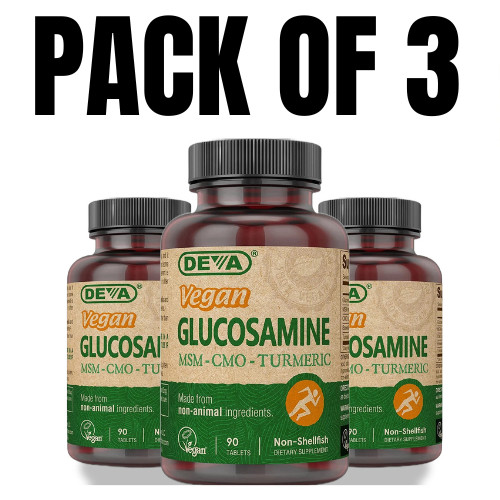 Deva Vegan Glucosamine MSM CMO Turmeric Tablets – 3 Pack