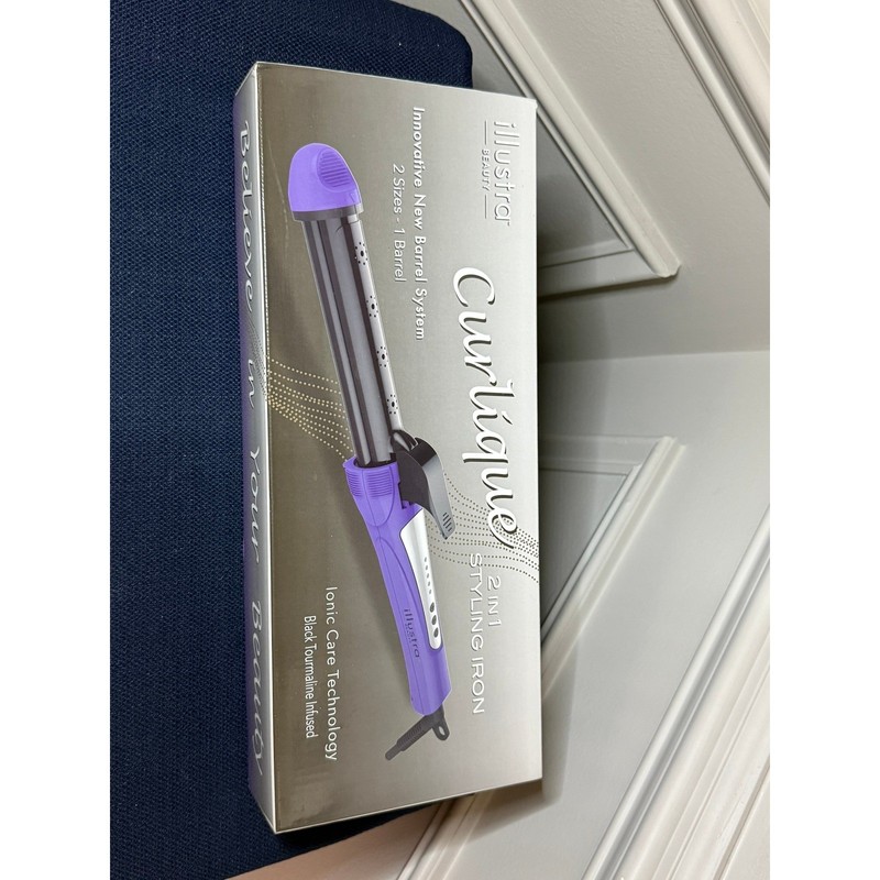 Illustra Beauty Curlique 2-in-1 Styling Iron ILB-312 Ceramic Tourmaline Purple
