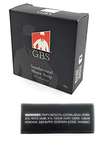 G.B.S Men's Sandalwood Shaving Soap for sensitive skin Shea Butter Glycerin 3oz gallery