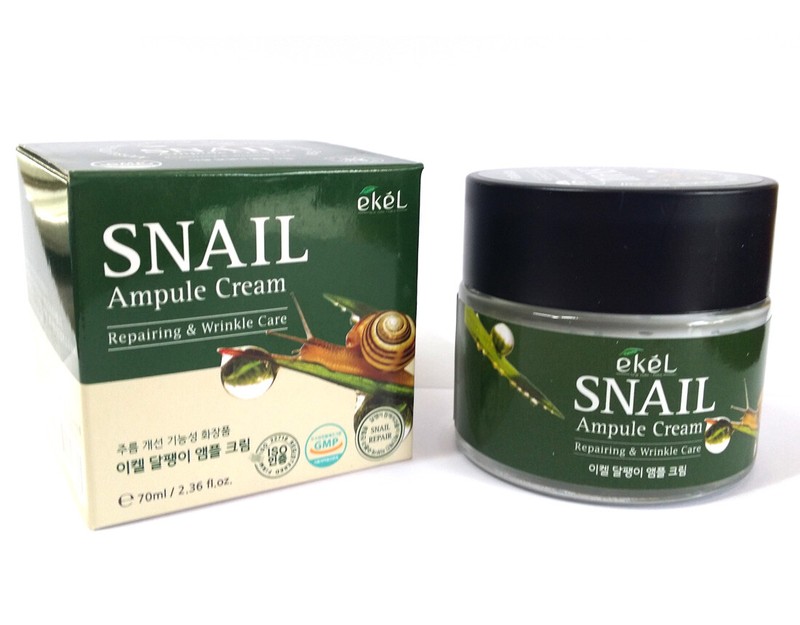EKEL/1+1 Snail Ampule Cream 70ml + Eye Wrinkles Care Cream 70ml/NO1.Korean Made