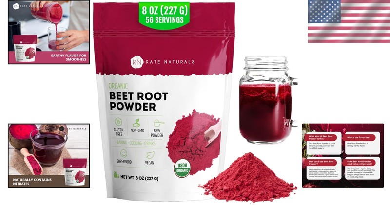 Nutrient-Packed Organic Beet Root Powder - 8oz for Healthy Smoothies & Recipes gallery