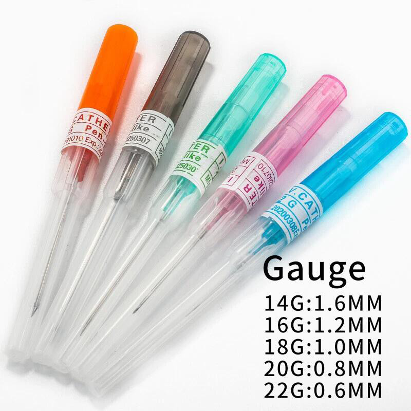 20/40Pcs Professional Sterilized Catheter Piercing Tips 14/16/18/20/22 Gauge IV