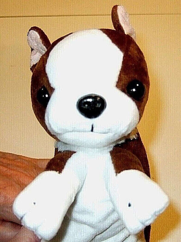 Soft Plush Brown & White Dog Zippered Pencil Case – NEW (A)