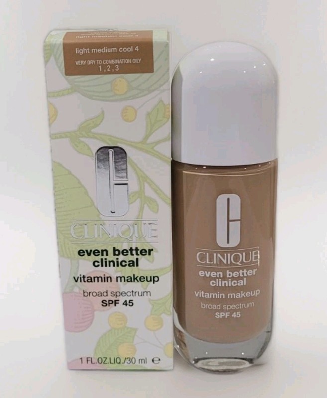CLINIQUE Even Better Clinical Vitamin Makeup SPF 45 LIGHT MEDIUM COOL 4 – NEW