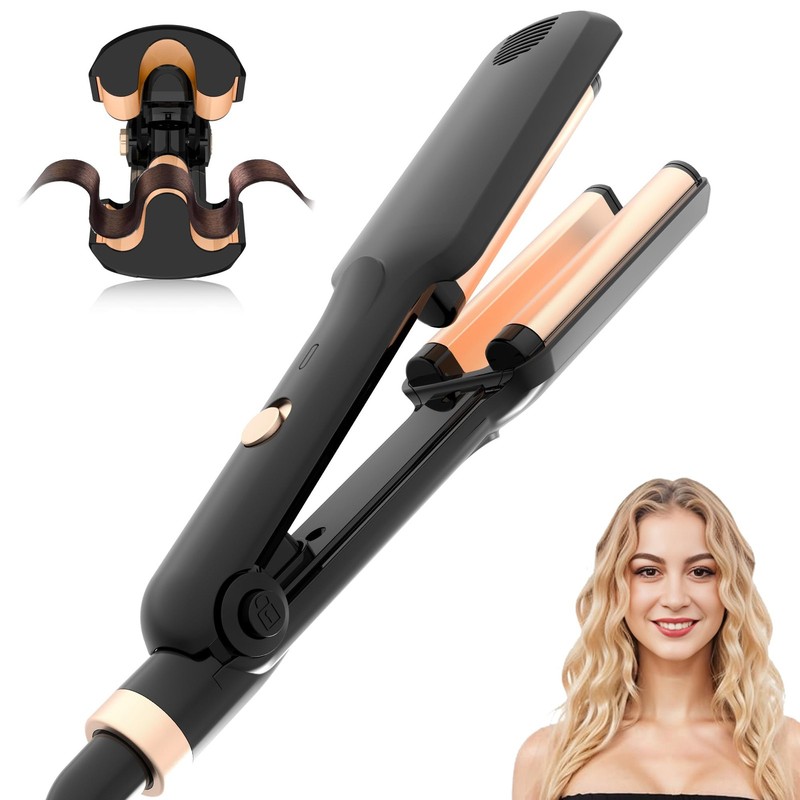 Mini Hair Crimper for Women Heating up 390°F, Waver Curling Iron with Europe …