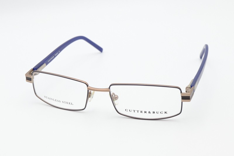 CUTTER & BUCK HAMPTON in Navy 53-17-135 S/Steel Eyeglass Frames Flex Hinges B064