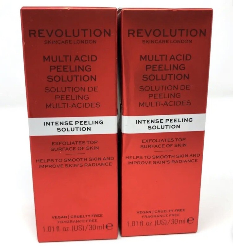 2 pack- Revolution Skincare London Multi Acid Peeling Solution, 1.01 fl oz