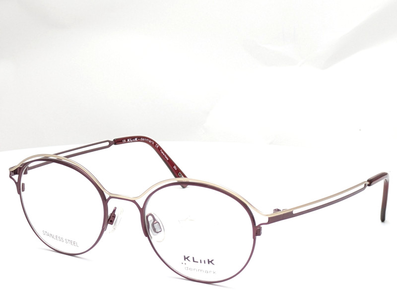 KLiiK Denmark 682 S206 Burgundy/Rose Gold Women's Eyeglasses Frames 48-18-135 gallery