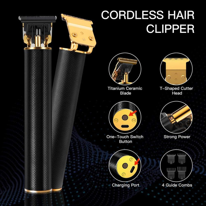 Unisex Hair Trimmer Kit - Cordless, Rechargeable, Waterproof, with Guide Combs f gallery