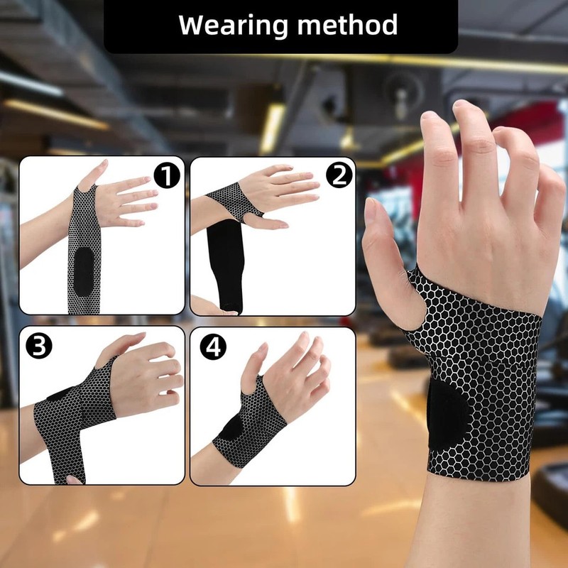 1/2pcs Ultra-Thin Wrist Brace Support for Carpal Tunnel, Pain Relief, Arthritis gallery