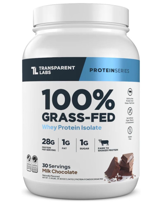 Transparent Labs Whey Isolate Milk Chocolate 28g Protein 30Sv GF