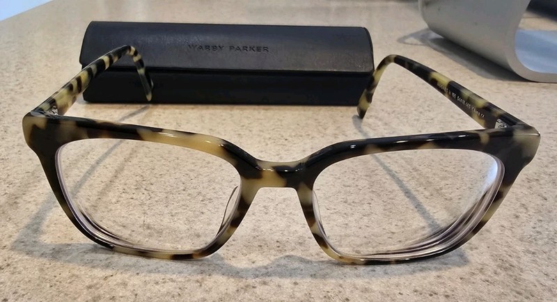 Warby Parker Eyeglasses Hughes W 195 Marzipan Tortoise Square Frame 54[]18 145