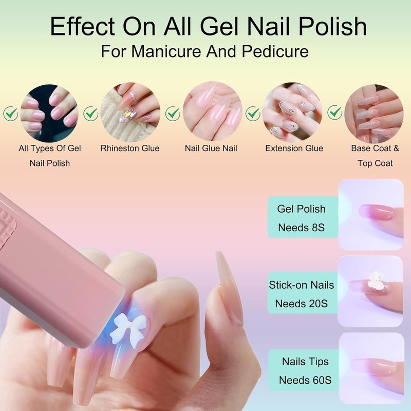 Handheld UV Light for Nails Mini Nail Dryer LED Light with Stand, LCD Screen wit gallery