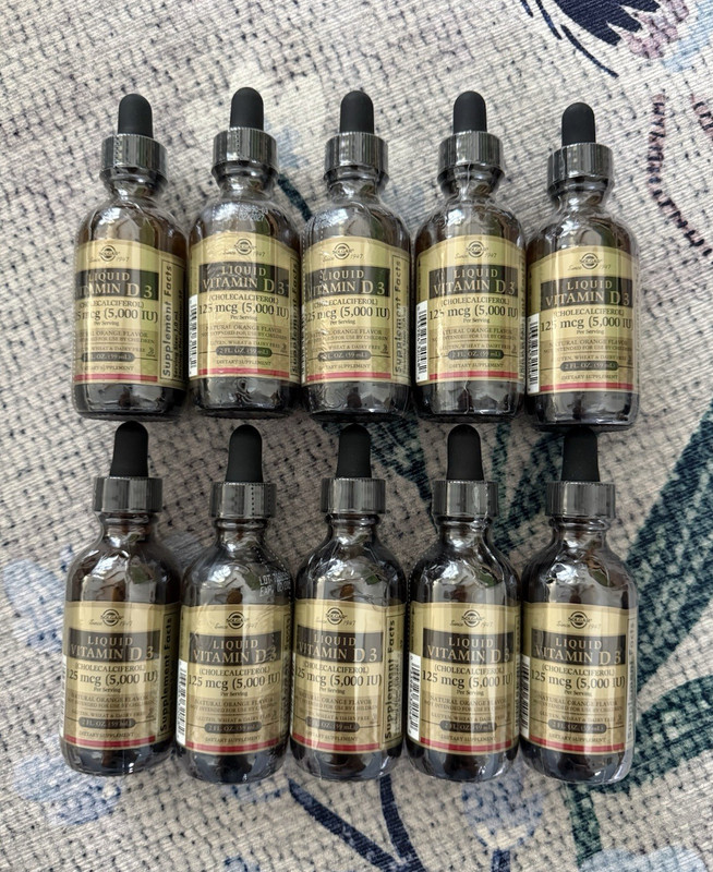 Solgar Vitamin D3 125mcg 2oz Liquid Natural Orange Gluten-Free Sugar-Free 10pc