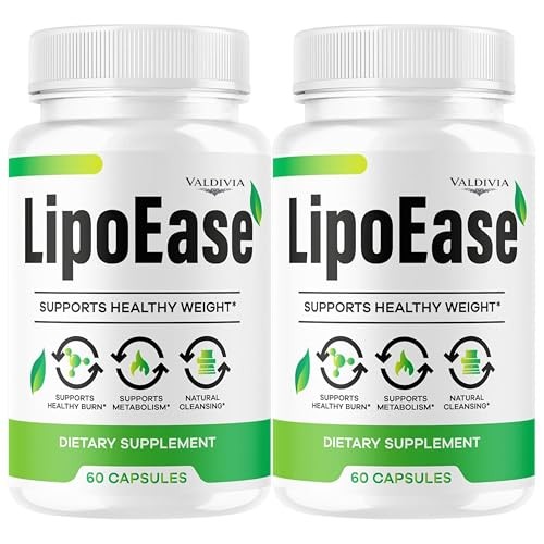 LipoEase Weight Loss Fat Burner Supplement Capsules Metabolism 2 Pack 120Ct