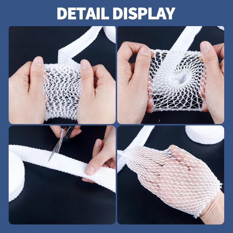 2 Rolls Tubular Bandage, 1 Inch Elastic Net Bandages, Wound Dressing Elastic Mes gallery