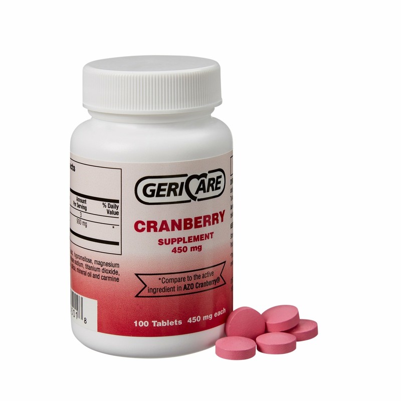Geri-Care Cranberry Supplement Tablet 450 mg 845-01 1 Bottle 100 per Bottle