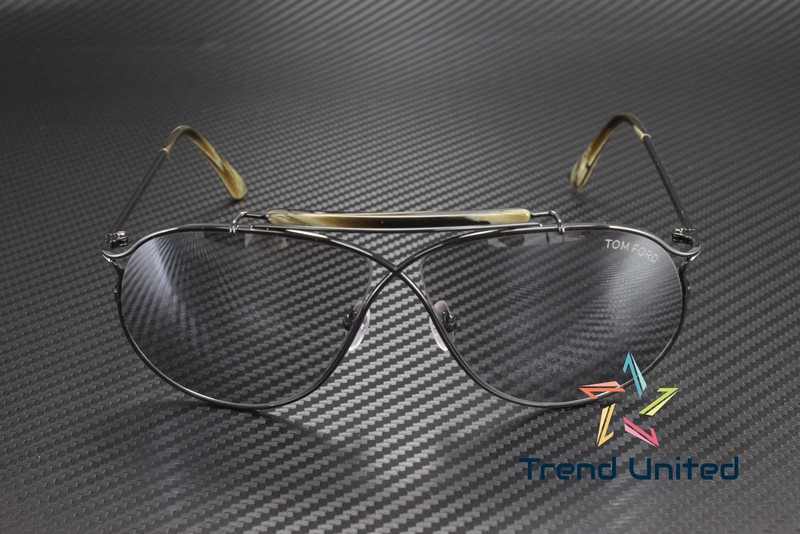 Tom Ford FT0489 P 01C Titanium Shiny Black Smoke Mirror 61 mm Men's Sunglasses gallery
