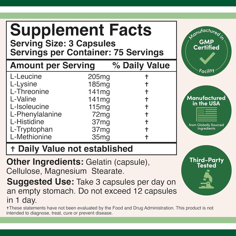 Essential Amino Acids - 1 Gram Per Serving Powder Blend of All 9 Essential Amino gallery