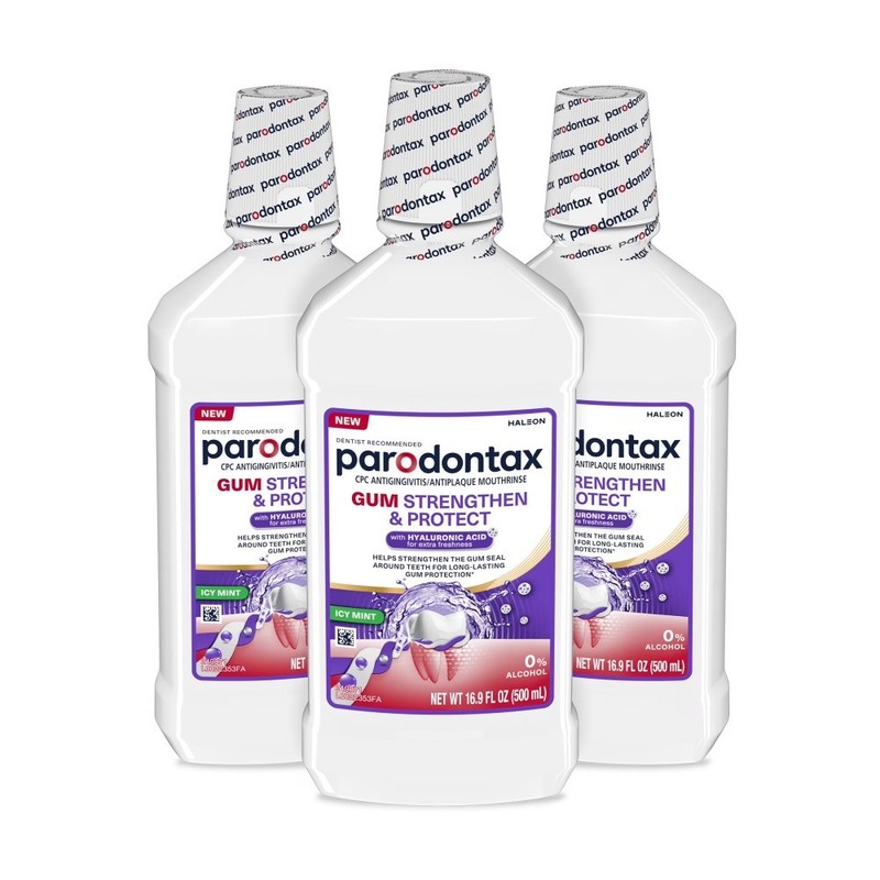 Gum Strengthen and Protect Icy Mint Mouthwash, 16.9 Fl Oz (3 Pack)