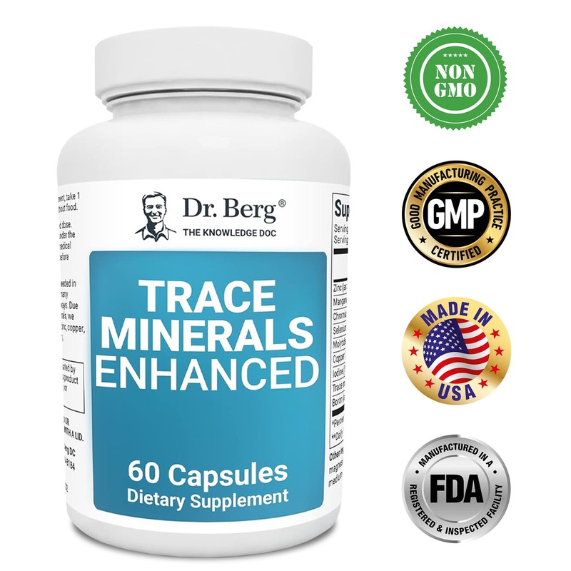Dr. Berg Trace Minerals Enhanced Complex – 70+ Nutrients,Energy & Immune Support