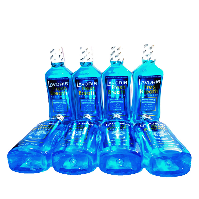 (8) Lavoris Fresh Breath MouthWash FRESH PEPPERMINT 16.9 oz (8) PACK SEALED