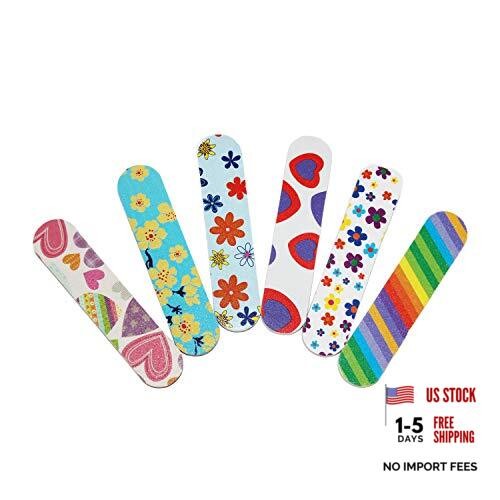 (1 Dozen) Colorful Girly Mini Emery Board Nail Files 12 Count (Pack of 1)