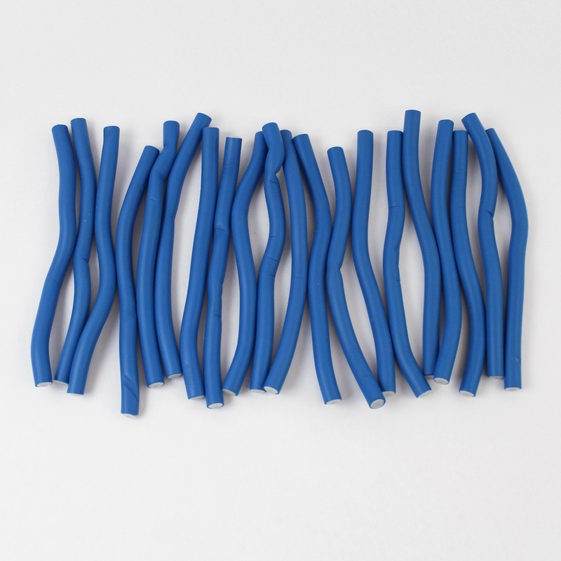 Lot of 20 Blue Super Rollers Hair Curlers 9.5″ Styling Tools Pre-Owned