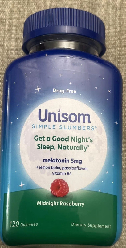 LOT of 2 UNISOM Simple Slumbers Melatonin | Midnight Raspberry | 120 Count Each