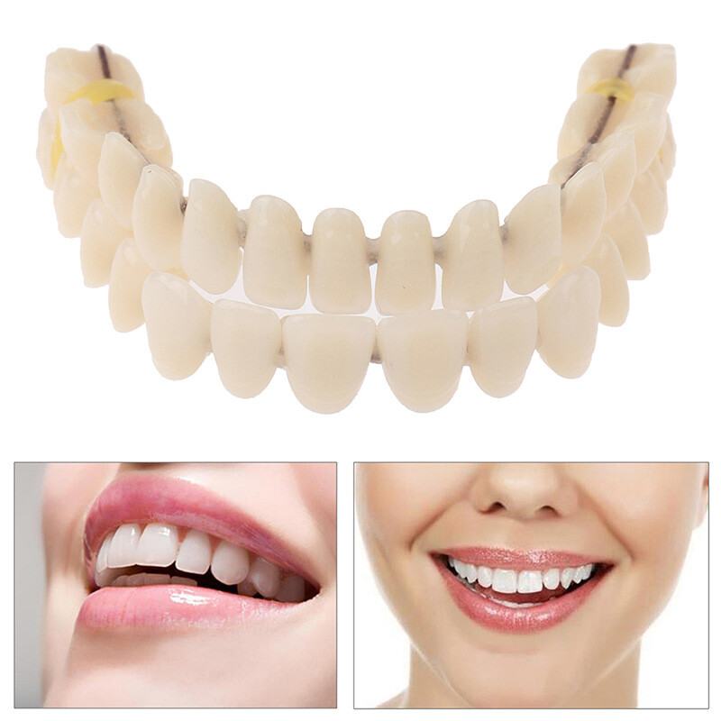 28Pcs Resin Denture False Teeth DIY Upper & Lower Dental Teeth Teaching Model