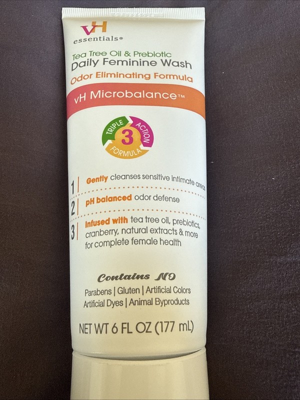 vH essentials Tea Tree Oil & Prebiotic Daily Feminine Wash 6 fl.oz pH Balance x2