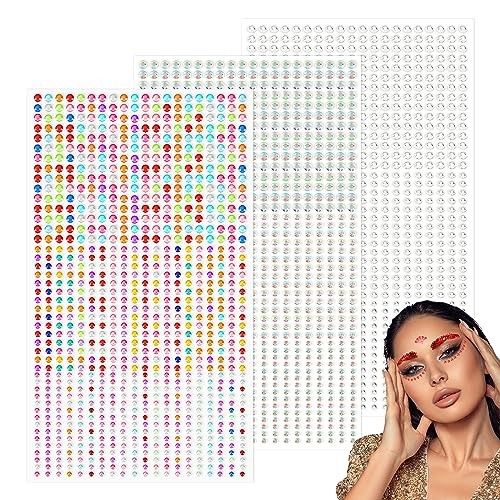 2700 PCS Face Gems Self-Adhesive Face Jewels for Makeup - 3/4/5 mm gallery