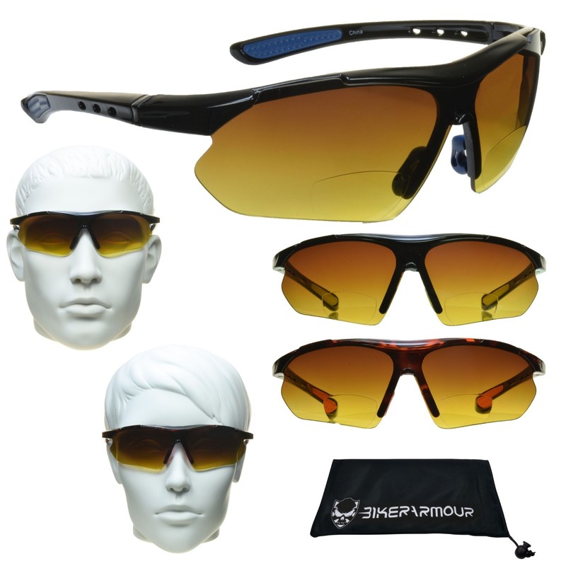 HD Blue Light Blocking Bifocal Reading SunGlasses Reader Men Driving Cycling
