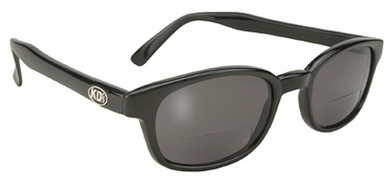 The Original KD's Biker Shades PCSUN Black Frames +2.25 Magnification Smoke Lens