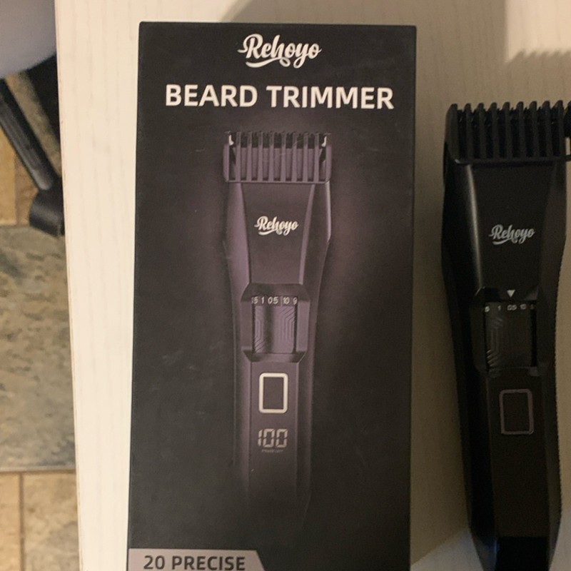 Rehoyo HT-8701 Cordless Beard Trimmer Adjustable Length Black for Men gallery
