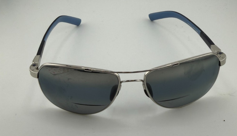 MAUI JIM FRAMES ONLY EYEGLASSES GUARDRAILS MJ-327-17 SILVER / BLUE 58-17-135 gallery